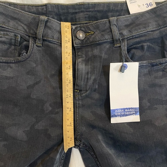 NWT Zara Distressed Camouflage Denim Jeans - Picture 7 of 9